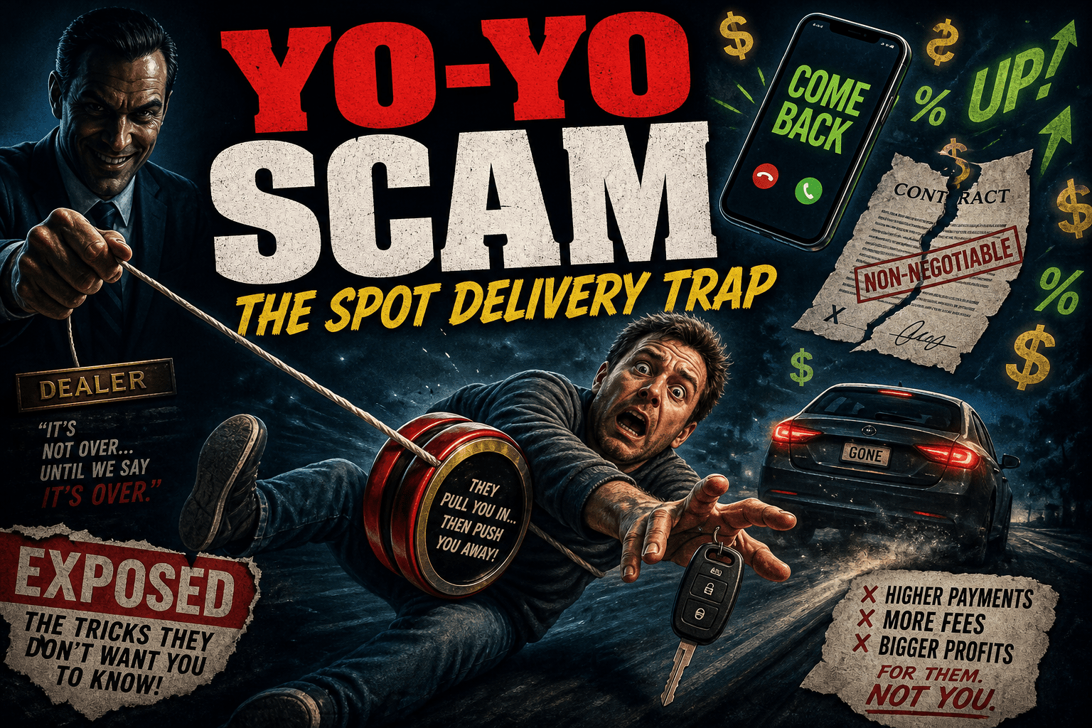 Car buyer getting called back to dealership after spot delivery — yo-yo financing scam exposed